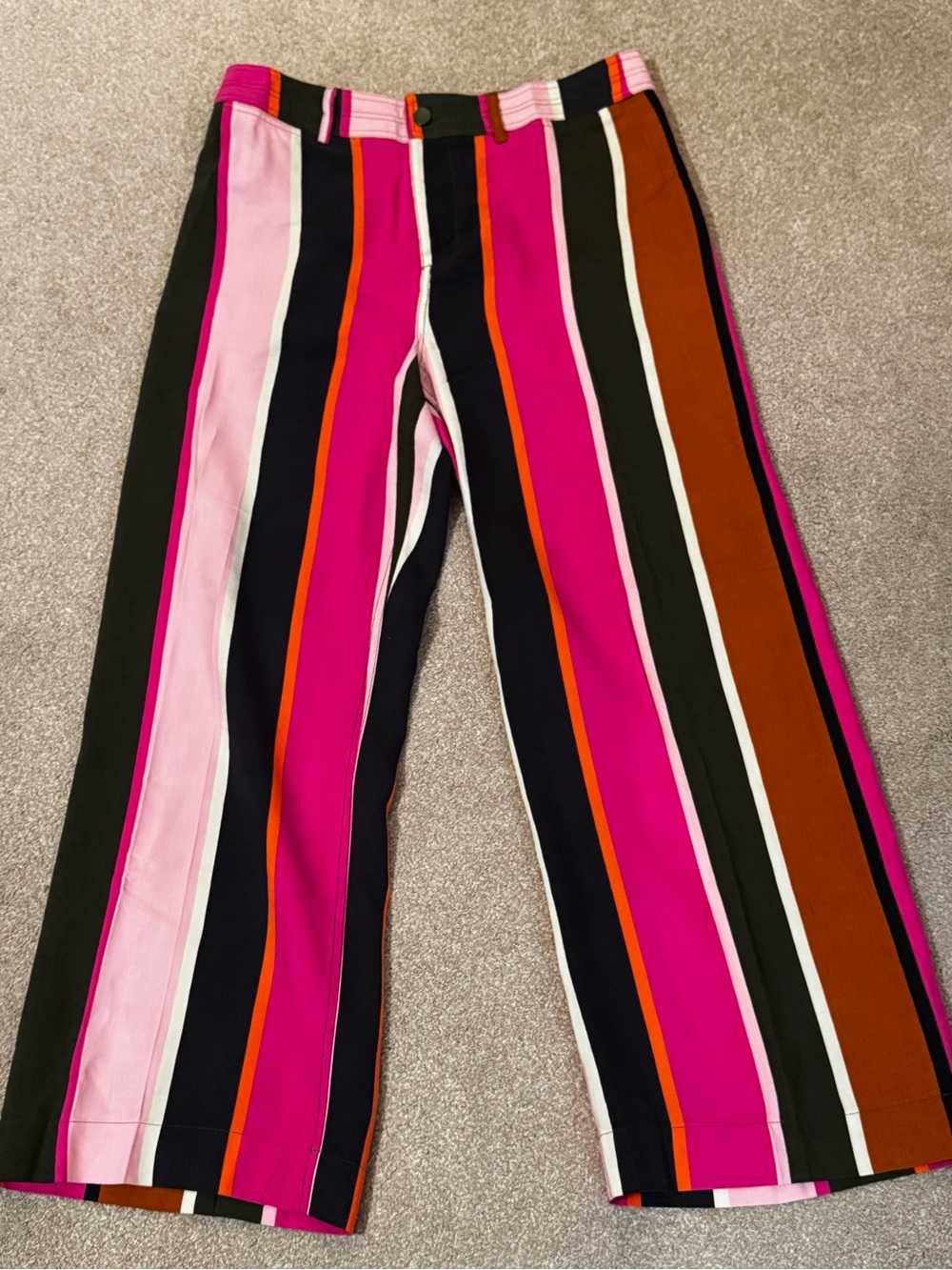 Marie Oliver Pink Multi Vertical-Stripe Wide-Leg Pants